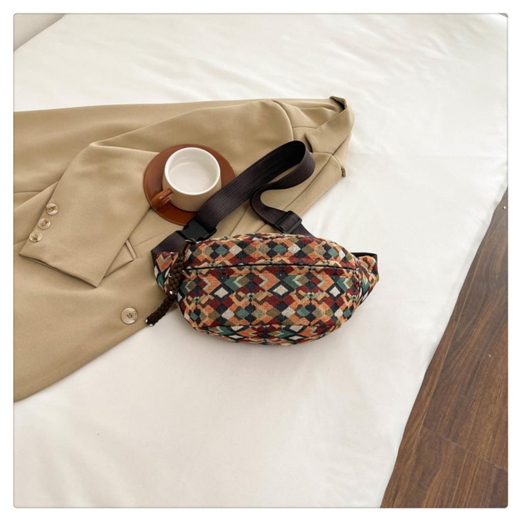 Retro Ethnic Style Chest Bag, Trendy Brand, Large Capacity Crossbody Bag, Men's and Women's Casual Waist Bag, New Sports Style Shoulder Bag