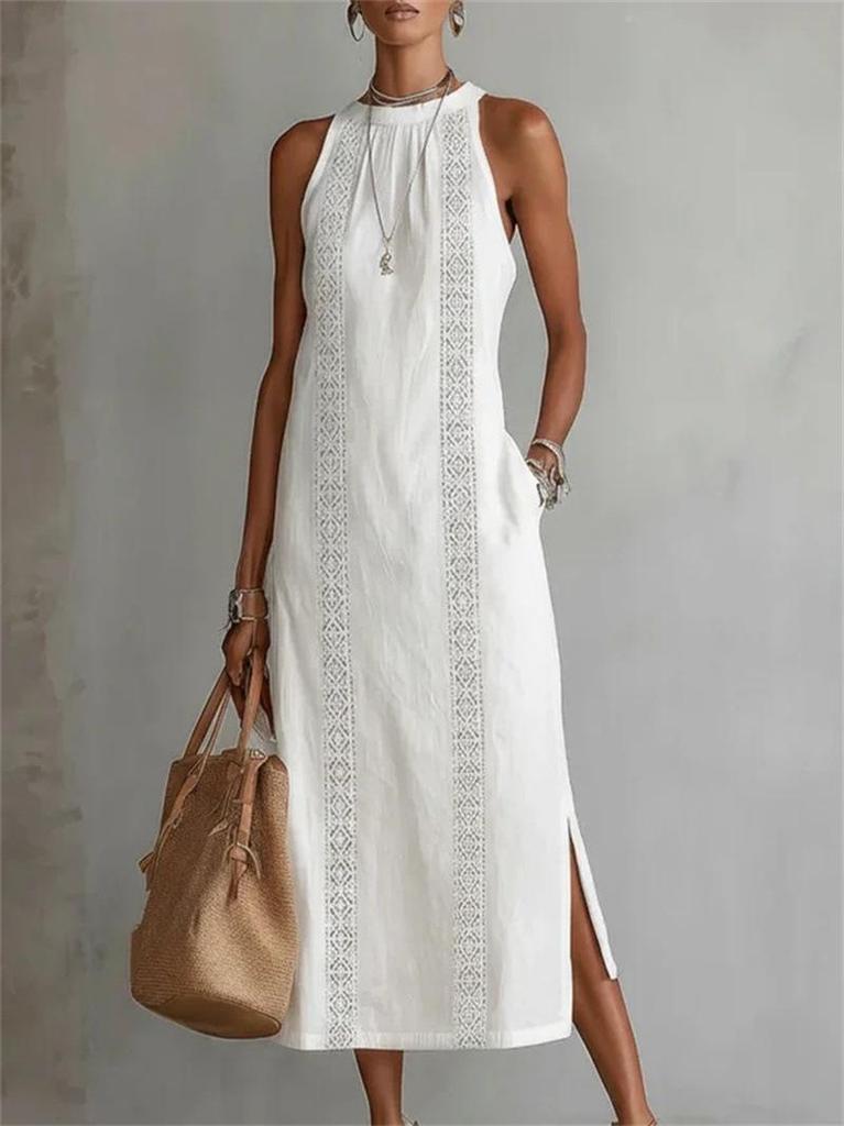 TK2026 Spring/Summer Lace Patchwork Halter Dress