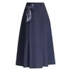 Autumn Silk Scarf Bow A-Line Pleated Skirt for Women