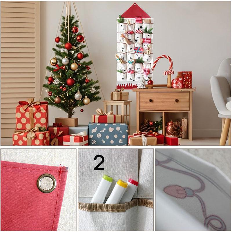 24 Pockets Multi-Functional Wall Storage Bag Door-Hanging Storage Organizer Bag Household Festival Decorations Gift for Friends