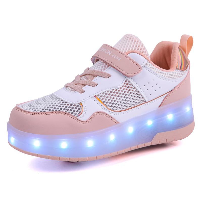 Summer Kid's Luminous Sneaker Rubbing Shoes Children's Shoes Charging Lamp Shoes Kids Glowing Sneakers