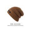 Hat women's autumn and winter new patch wool hat versatile face small warm knitted hat big head circumference cold hat