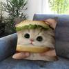 Cute Funny Cat Meme Maple Design Cushion Cover Happy Autumn Harvest Decor Holiday Decorati Pillow Cover