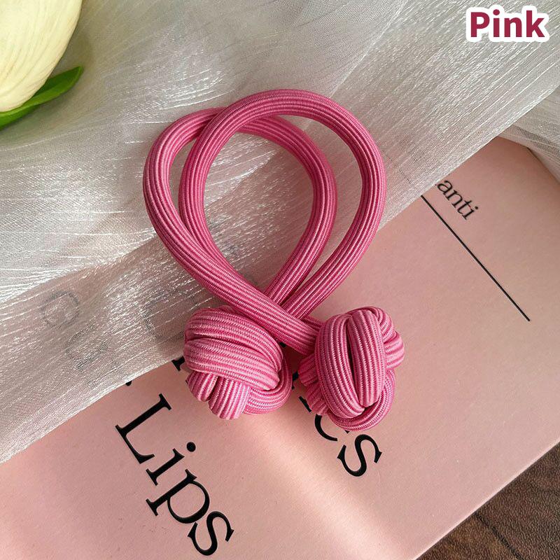 

Высокая повязка для волос с конским хвостом, эластичная резинка, китайский узел, веревка для волос, резинка для волос, простая завязанная веревка для волос для женщин, декор, подарок розовый