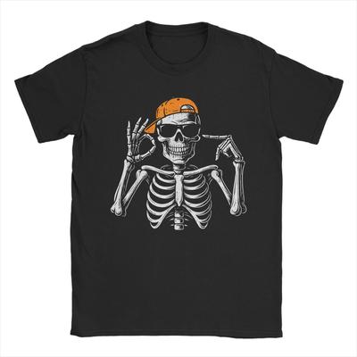 67 Meme Trendiges Skelett Halloween Lustig Sechs Sieben Generation Alpha T-Shirts Herren Baumwolle Freizeit-T-Shirts O-Ausschnitt T-Shirts Kurzarm Tops