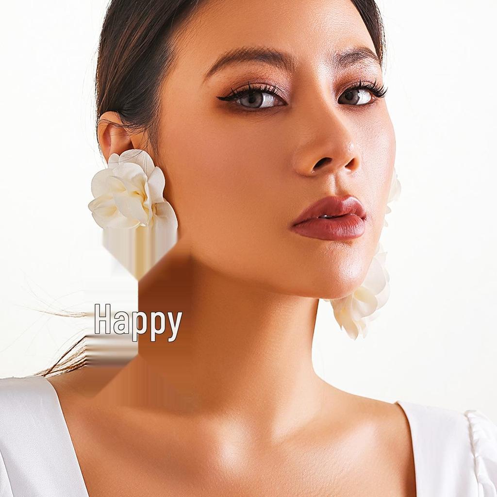 Barevný třásňový květinový jednotlivý ušní cuff - Design Elfí květiny