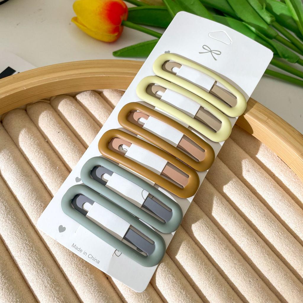 6Pcs Candy Color Wavy Hair Clip Women High-end Bangs Clip New Frosted BB Clip Simple Fresh Hairpin Girl Hair Accessories