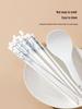 Thousand Li Mountains Ceramic Chopsticks & Spoon Set - 10 Pairs, 2025 Style, Non-slip, Heat Resistant, Healthy.