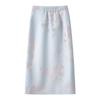 2025 Pink Embroidered High-Waist Midi Skirt - New Slimming Chinese Style