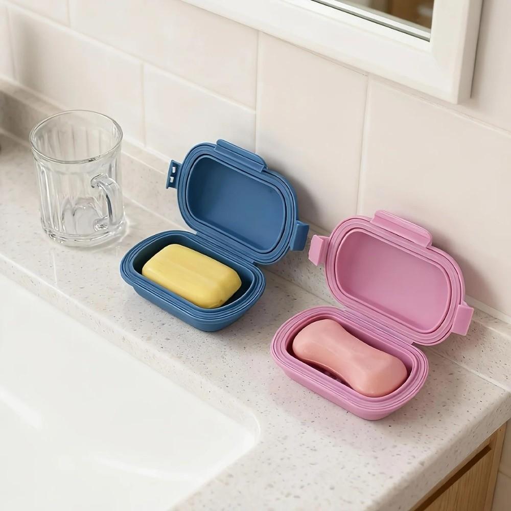 Leak Proof Soap Container Silicone Sealed Soap Box Multifunction Soap Holder Bathroom