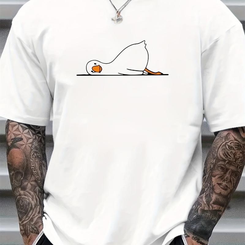 

Lazy Duck Minimal Line Art Print T-Shirt,Lightweight T-Shirt Breathable Cool, Comfortable Wear XXL белый