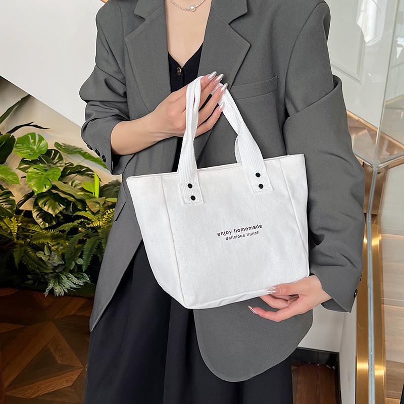 Chic Street Style Large Capacity Canvas Tote Bag For Daily Use In Multiple Colors