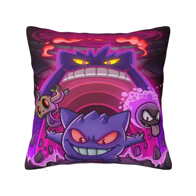 Custom Monster Ghost Gengar Pillow Case 45x45cm Anime Cartoon Chair Cushion Cover Square Pillowcase
