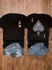 Poker Card Print Women's Casual Round Neck T-Shirt, Round Neck Short Sleeve T-Shirt, Casual Sports Fashion T-shirt