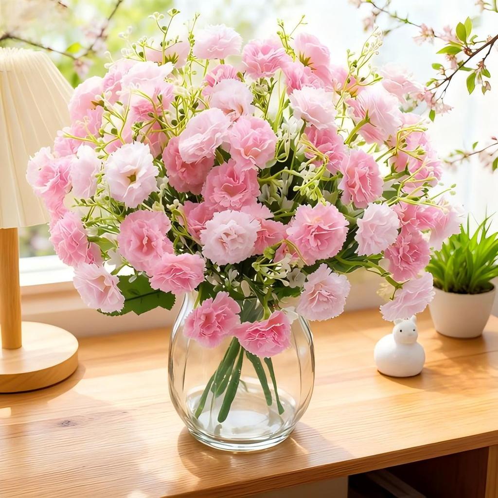 Artificial Flowers Carnation Valentine's Day Wedding Bridal Bouquet Home Room Vase OutdoorYard Garden Arch Diy Gift Props Decora