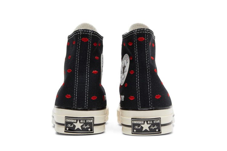 Men's Sneakers Converse Chuck Taylor All Star 70 Hi Embroidered Lips Black Black/University Red/Egret
