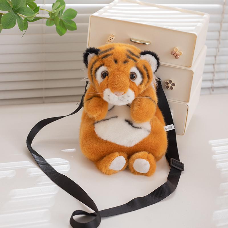 30cm Cartoon Dieren Crossbody Pluche Tas Schattige Rode Panda Tijger Koala Zanger Schoudertas Portemonnee Cadeau 30cm cross body bag