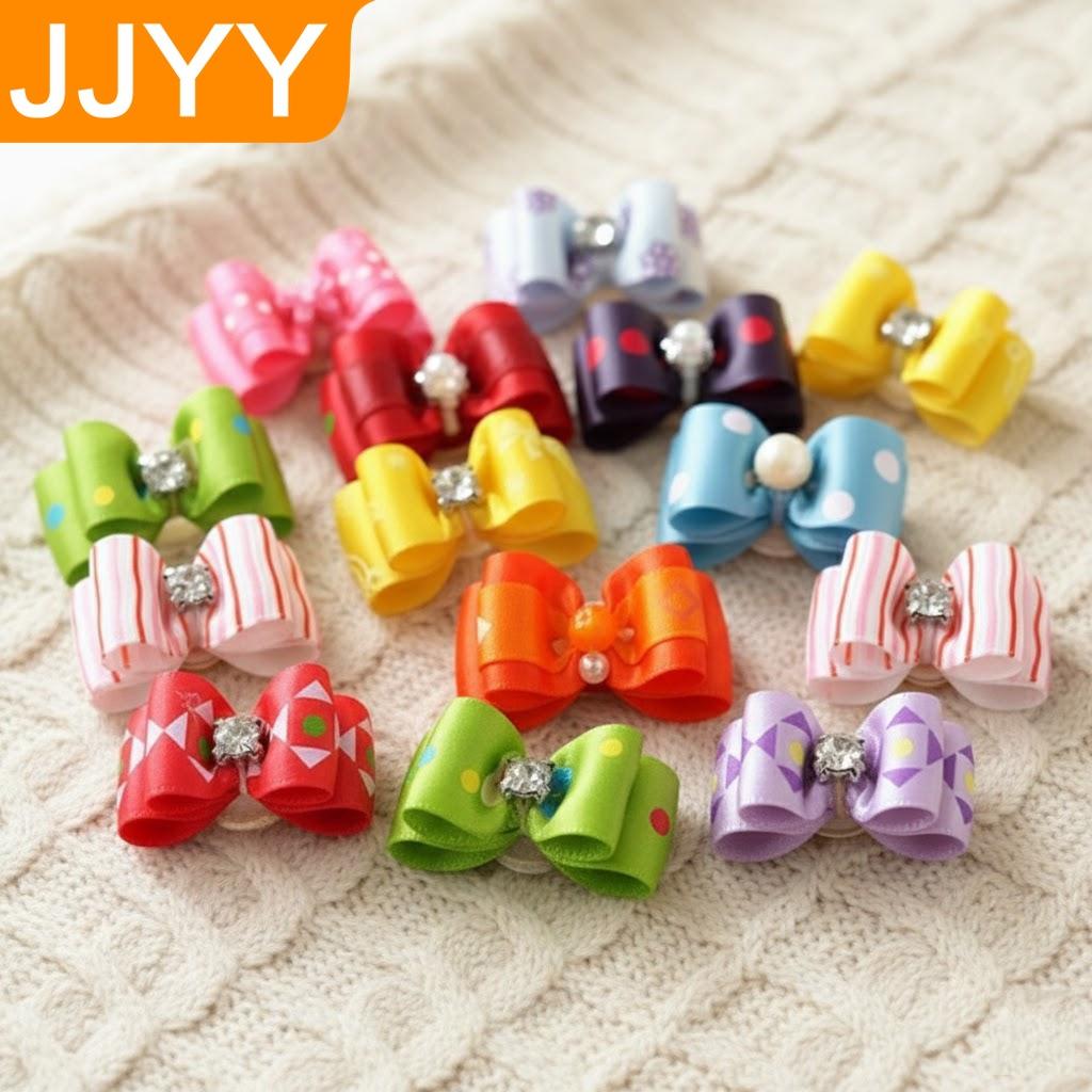 Cute Pet Dog Bow Hair Accessories 10PCS Random Color Puppy Bows Headwear for Small Dogs Pet Gifts