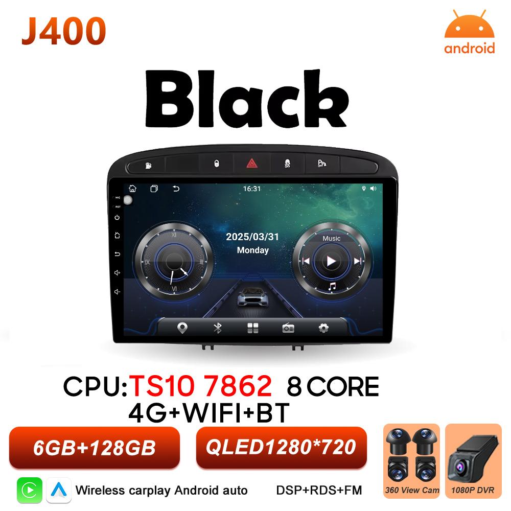 Android 16 Carplay For Peugeot 308 308SW 408 2007 2008 2009 2010 2011 - 2020 Multimedia Player Bluetooth DVD 2k Touch Screen 5G