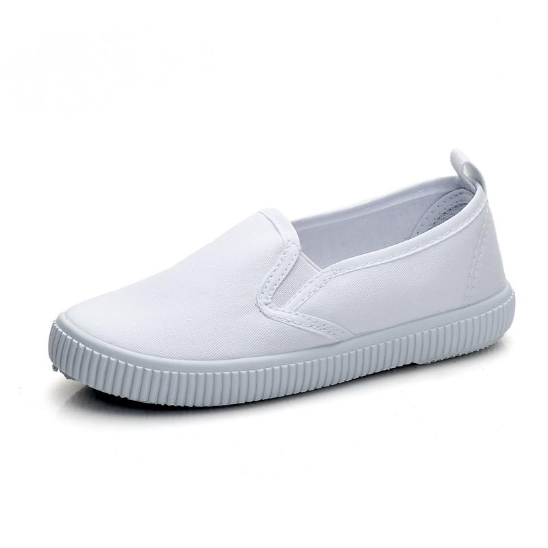 Klassieke Effen Canvas Sneakers voor Kinderen Comfortabele Witte Sportschoenen Jongens Meisjes School Sport Cheerleading Ademend Schoeisel