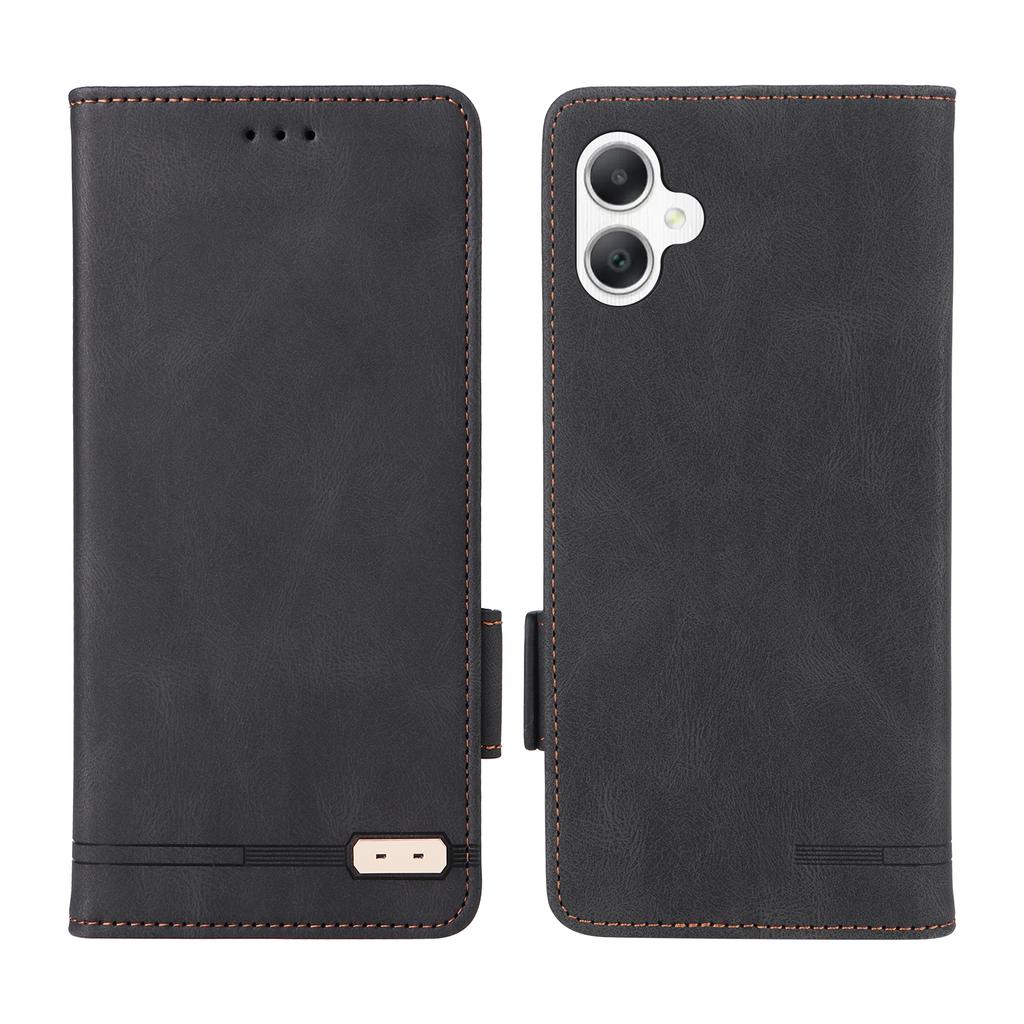 For Samsung Galaxy A06 5G Case Leather Wallet Flip Phone Cover with Hardware Decor