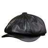 2025 Retro Octagonal Genuine Leather Hat Autumn Men's Cowhide Leather Beret Elegant Fashion Tongue Cap Snapback Caps For Men