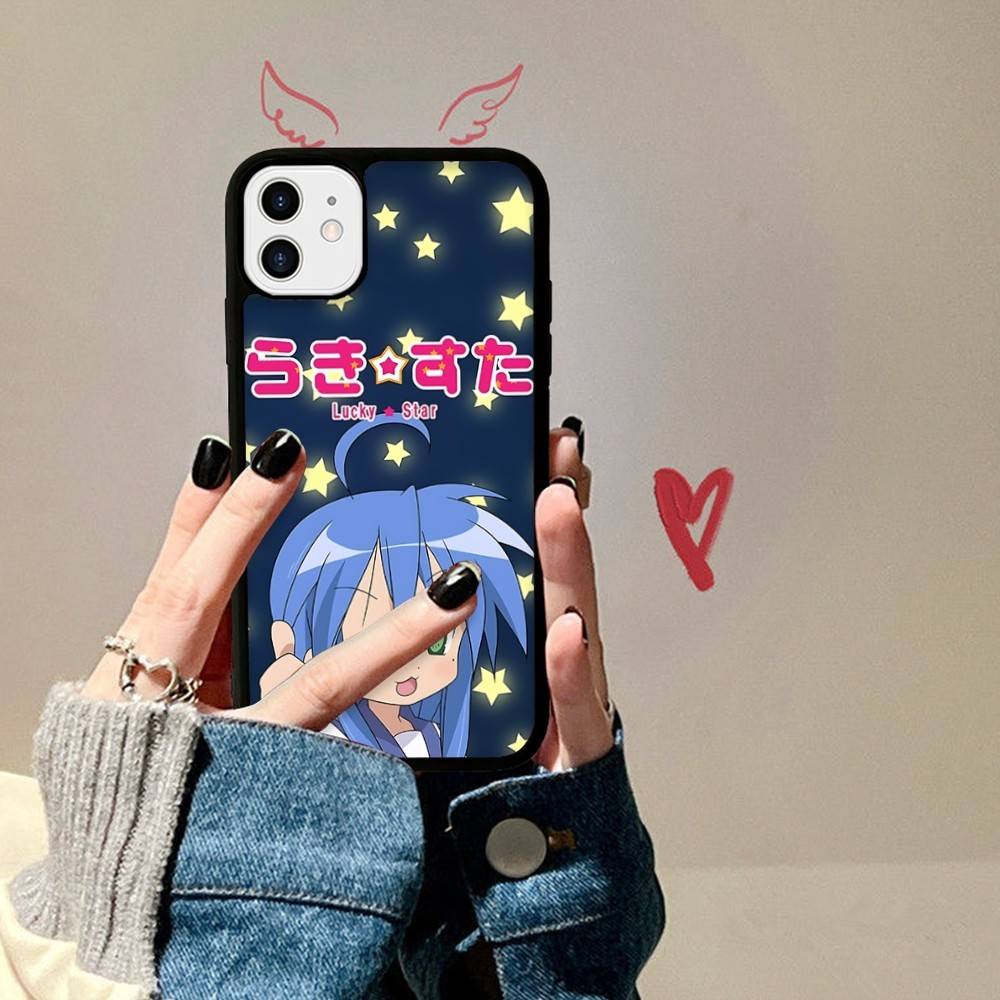 Anime Girl Lucky Star Phone Case For IPhone 17 16 15 14 13 Plus 12 11 Pro Max PC+TPU Cases Back Cover