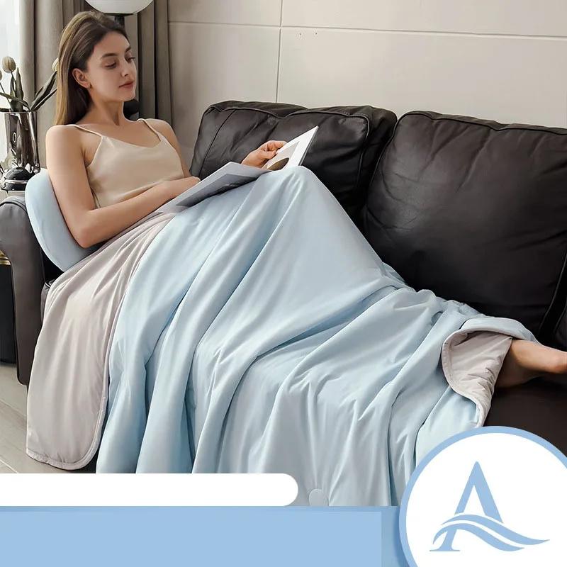 2026 Air Condition Comforter for Summer Pure Color Ice Silk Cooling Blanket Lightweight and Smooth Summer Cold Quilt Cooling Blanket for Bed