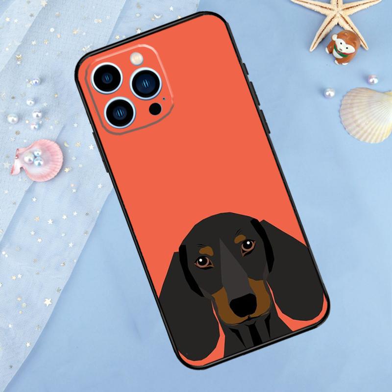 Cartoon Dachshund Sausage Dog Case For iPhone 17 Pro Max 16 15 14 12 11 13 Pro Max Plus 12 13 Mini 16e 17 Air Back Cover