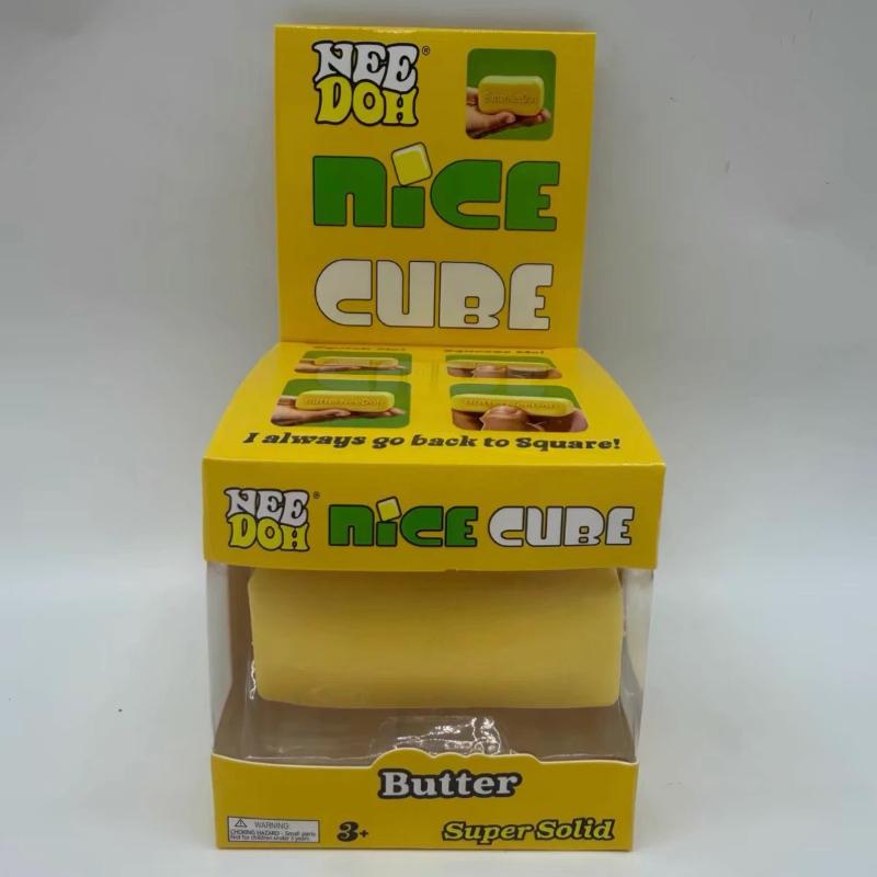 Nieuwe Collectie NeeDoh Nice Cube Glitter Sparkle Knijpspeeltje Langzaam Rijzend Sensorisch Fidget Kubus Anti-Angst Stressverlichtend Speelgoed