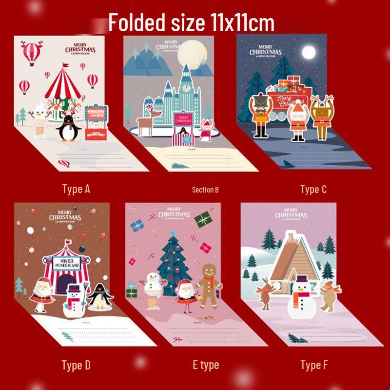 3D Christmas Music Greeting Card - Mini Cartoon Design for Children