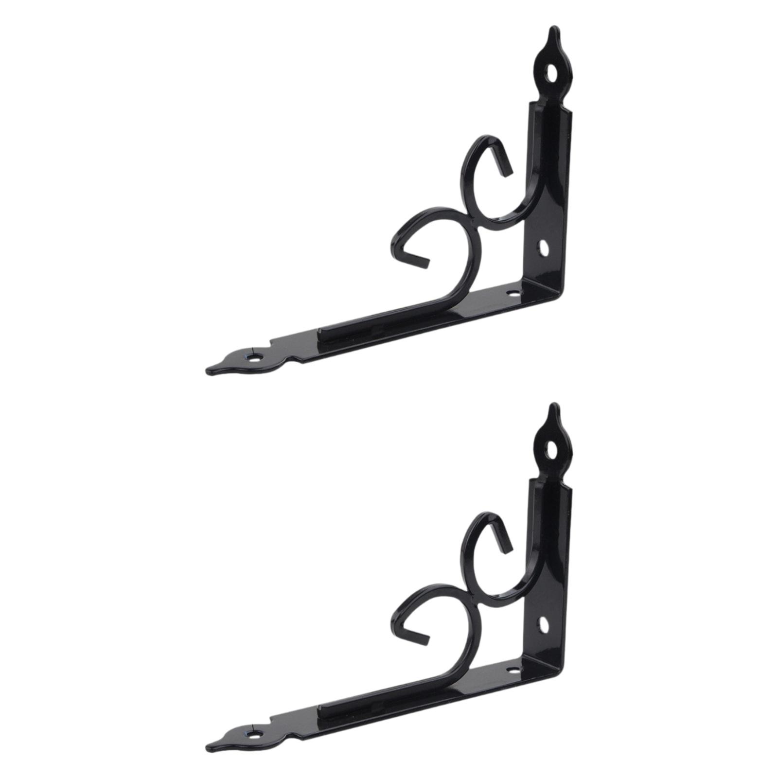 2 Pieces Wall Shelf Brackets Triangular 7.87 x4.96  Heavy Duty Hardware Thickened Sturdy Wall Mounted Metal Shelf Support чёрный