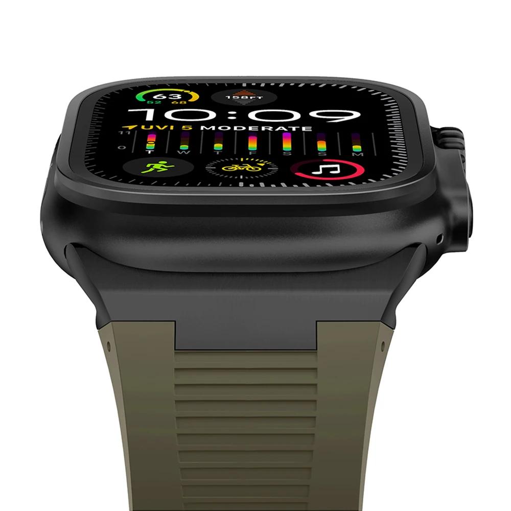 Soft Silicone Strap for Apple Watch Ultra 3 2 49mm 46mm 45mm 44mm Rubber Band for IWatch Series 11 10 9 8 7 6 5 SE 3 2 Bracelet