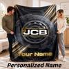 JCB Personalisierte Flanelldecke Benutzerdefinierter Name Text Weiche Überwurfdecke Heimdekoration