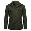 European and American Retro Slim Hunting Safari Linen Jacket for Men