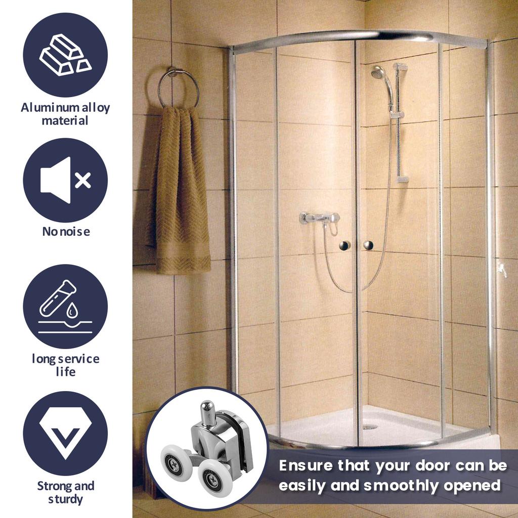 8/16Pcs Shower Door Wheels Sliding Glass Door Pulleys Bearing Rollers Runner Shower Room Cabins Swinging Pulley Sliding Door