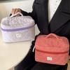 Berry Plaid Makeup Bag: Large Capacity, Portable Toiletry Organizer for Travel