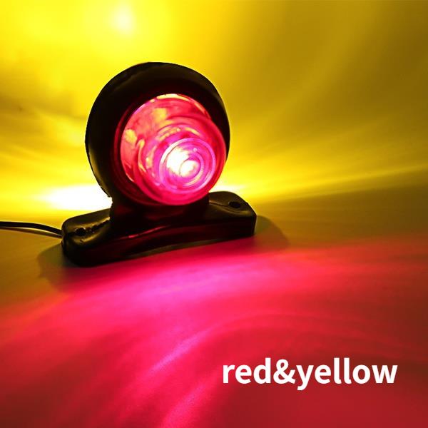 2PCS 12-24V Mini Universal Side Marker Lights Double Side Lighting Indicator Lamp Clearance Lights Warning Light for Truck Bulbs 7