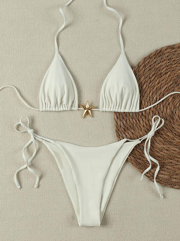 

TS JYL-SW047 Pure Charm Three-Point Bikini, Solid Soft Stretchy Swimwear For Women XL ярко-зеленый