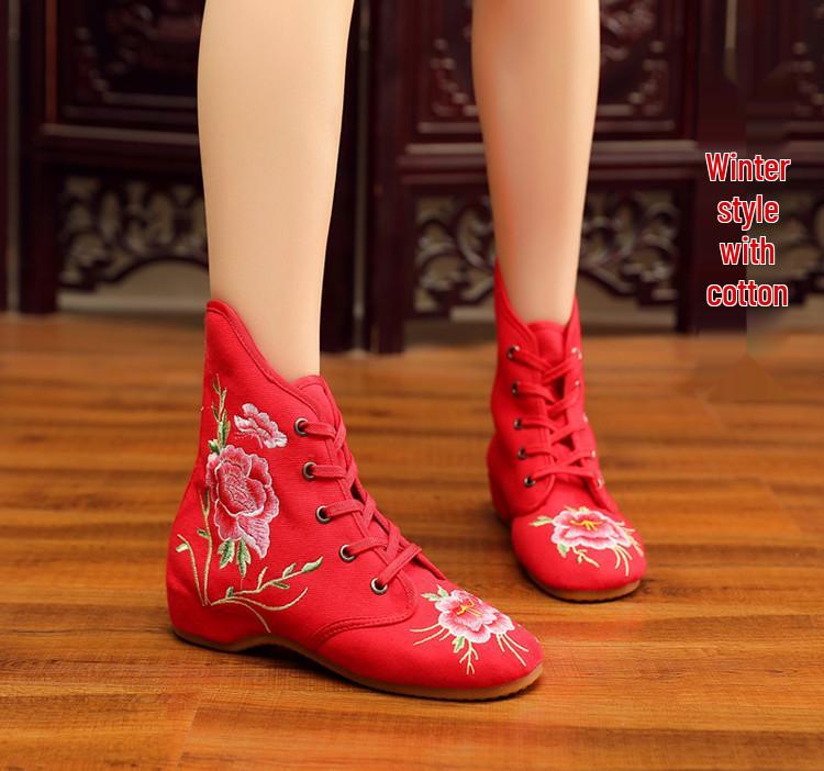 Damen Ethno-Stil Kurze Stiefel - Bestickte 3cm Absätze für Herbst/Winter