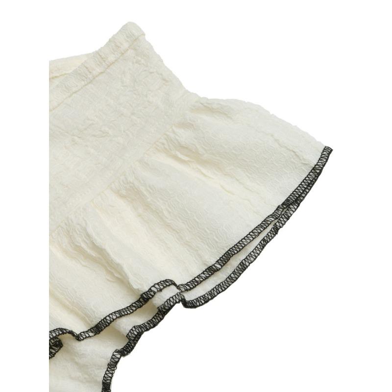Women Casual Textured Backless Bow Tie Flying Sleeve Knit Short Sleeve T Shirt