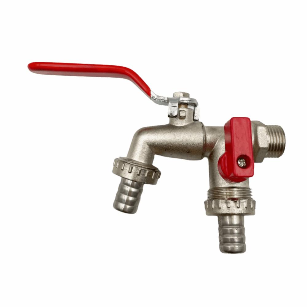 1/2 Inch Inlet Washing Machine Outlet Faucet Zinc Alloy Dual Outlet Dual Outlet Faucet 90 Degree Valve Rust-Proof