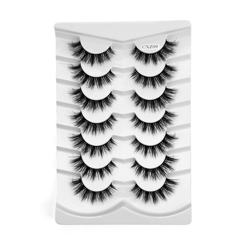 Xiaomi HBZGTLAD 3D Natural Cat Eye Fluffy Soft Cross 7 Pairs of Comic Eyelashes Wispy Natural Eyelash Extension Eyelashes
