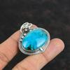 Tibetan Turquoise Gemstone Pendant 925 Sterling Silver Pendant Handmade Pendant Unique Silver Jewelry Dainty Pendant For Women Gifts For Her