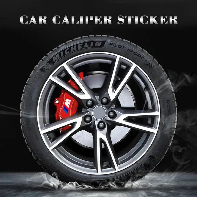 6 Stück Auto Bremsdekorationsaufkleber Radnaben-Styling-Aufkleber Zubehör für BMW M X1 X3 X5 X6 X7 E30 E90 M3 E84 E83 F25 E91 E60
