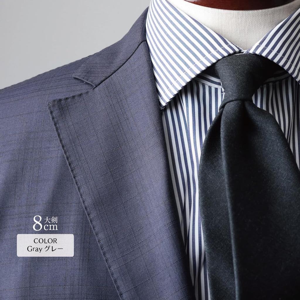 [Y&TAILOR] Wool Necktie, CANONICO Series, High-End Brand, Stylish Gift, Y&TAILOR (8cm Blade Width  Solid Color  Gray)