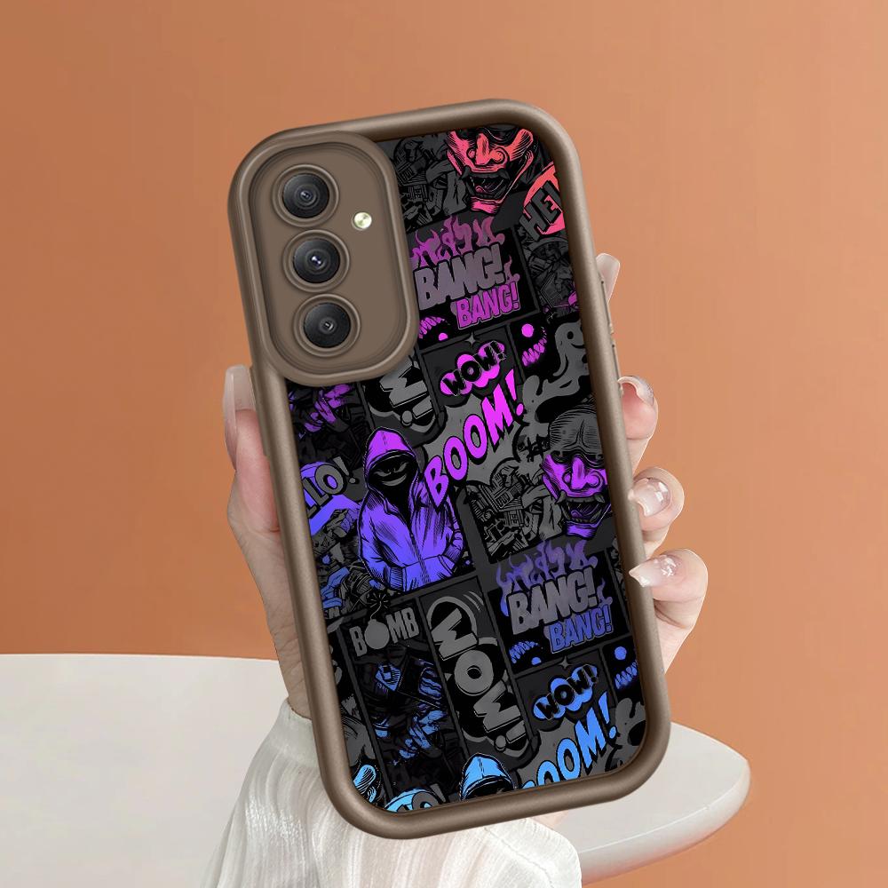 Soft Silicone Square Ladder Printing Pattern Phone Casing Full Cover Camera Shockproof Protection Rubber Case for Samsung