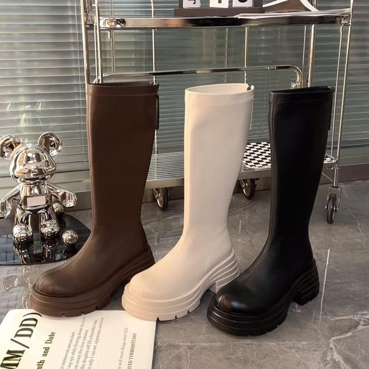 Small Man But Knee Boots Children 2025 Autumn and Winter Martin Boots Thick Soles Square Heel Round Head