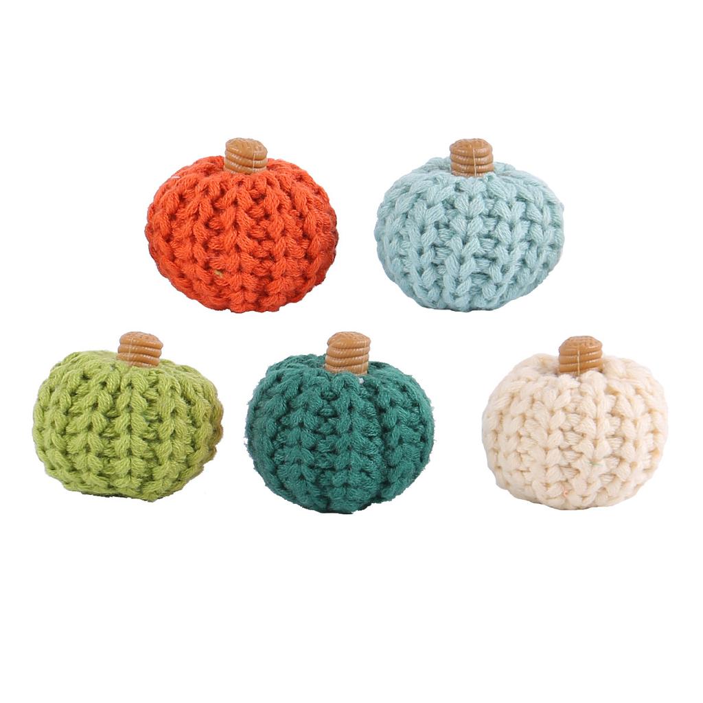 New Knitted Pumpkin Decorative Ornaments Diy Hand-woven Colorful Pumpkin Party Layout Props