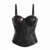 Europäisches und Amerikanisches Amazon PU-Leder Fischgräten-BH Außenbekleidung Tube Top mit Stahlring Brustpolster Unterwäsche Camisole Top Taille